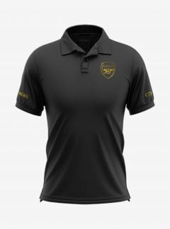 Arsenal-Golden-Crest-Black-Polo-T-Shirt-Front