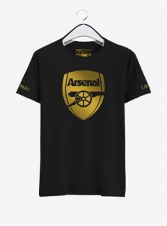 Arsenal Golden Crest Round Neck T Shirt-Front