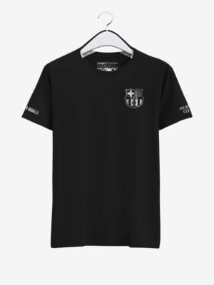 Barcelona-Silver-Crest-Black-Round-neck--T-Shirt-Front-2-