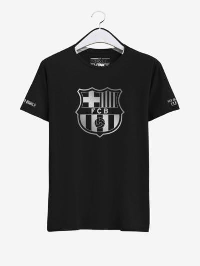 Barcelona Silver Crest Round Neck T Shirt