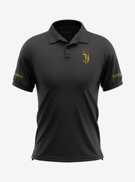 Juventus-Golden-Crest-Black-Polo-T-Shirt-Front