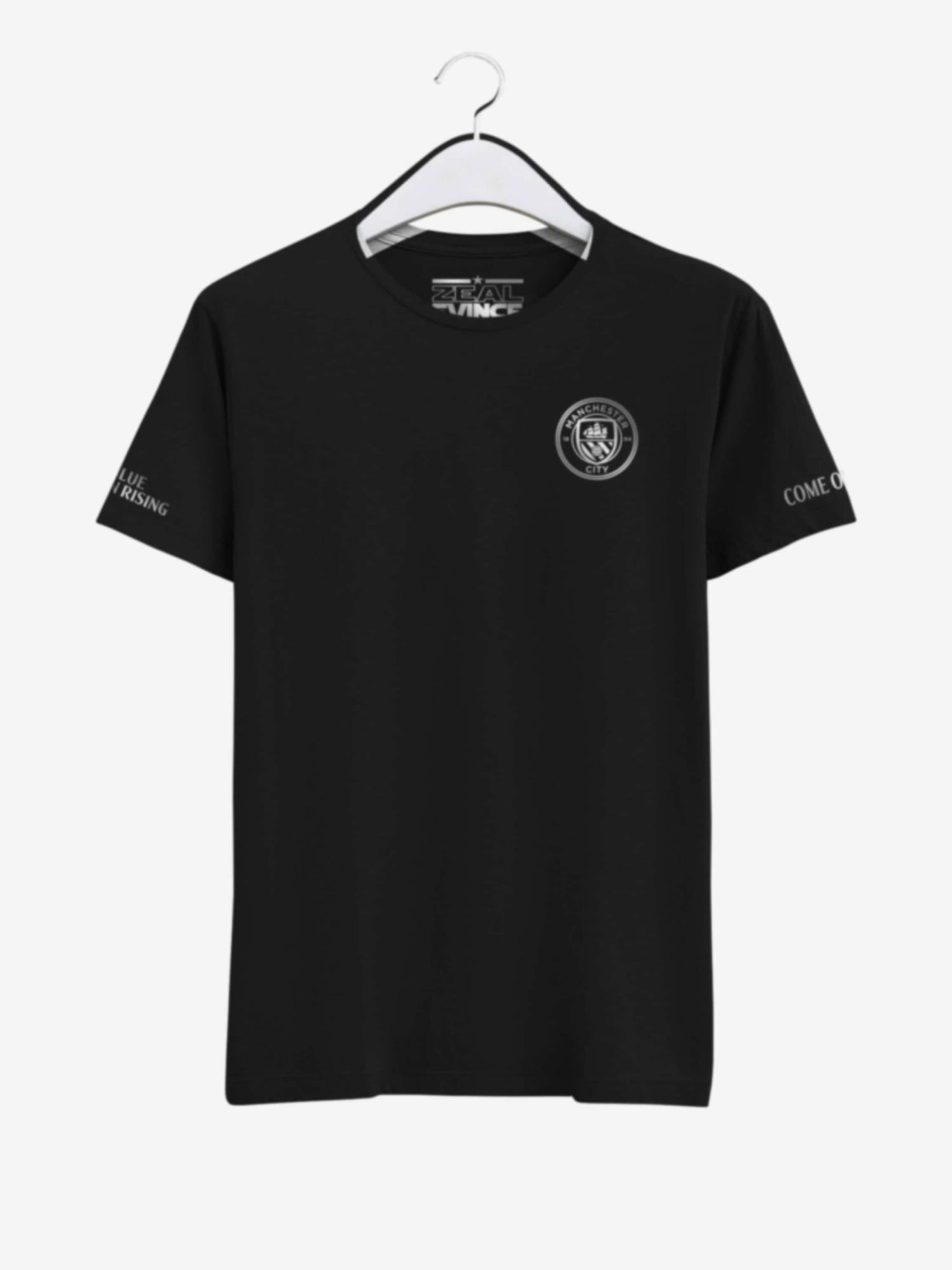 Manchester-City-Silver-Crest-Black-Round-Neck-T-Shirt-Front-2