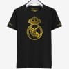 Real Madrid Golden Crest Round Neck T Shirt Front