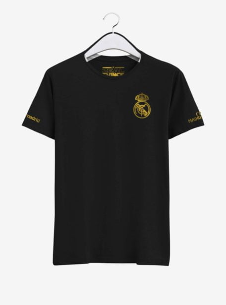 Real-Madrid-Golden-Crest-Black-Round-Neck-T-Shirt-Front-2