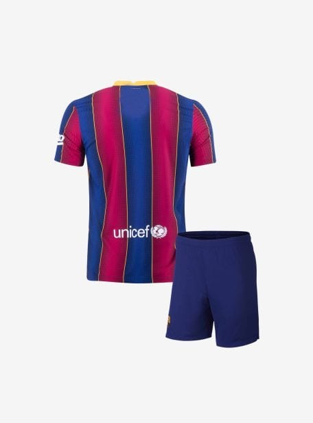 Kids-Barcelona-Home-Football-Jersey-And-Shorts-20-21-Season-Back