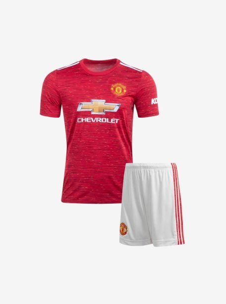 Kids-Manchester-United-Home-Football-Jersey-And-Shorts-20-21-Season