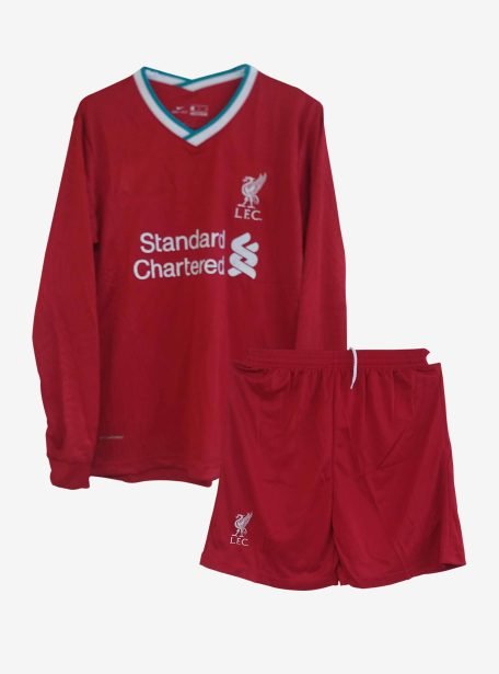 Liverpool-Home-Long-Sleeve-Football-Jersey-And-Shorts-20-21-Season