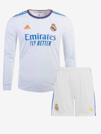 Real-Madrid-Home-Long-Sleeve-Football-Jersey-And-Shorts-21-22-Season1