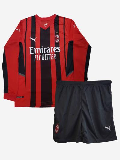 AC-Milan-Long-Sleeve-Home-Football-Jersey-And-Shorts-21-22-Season