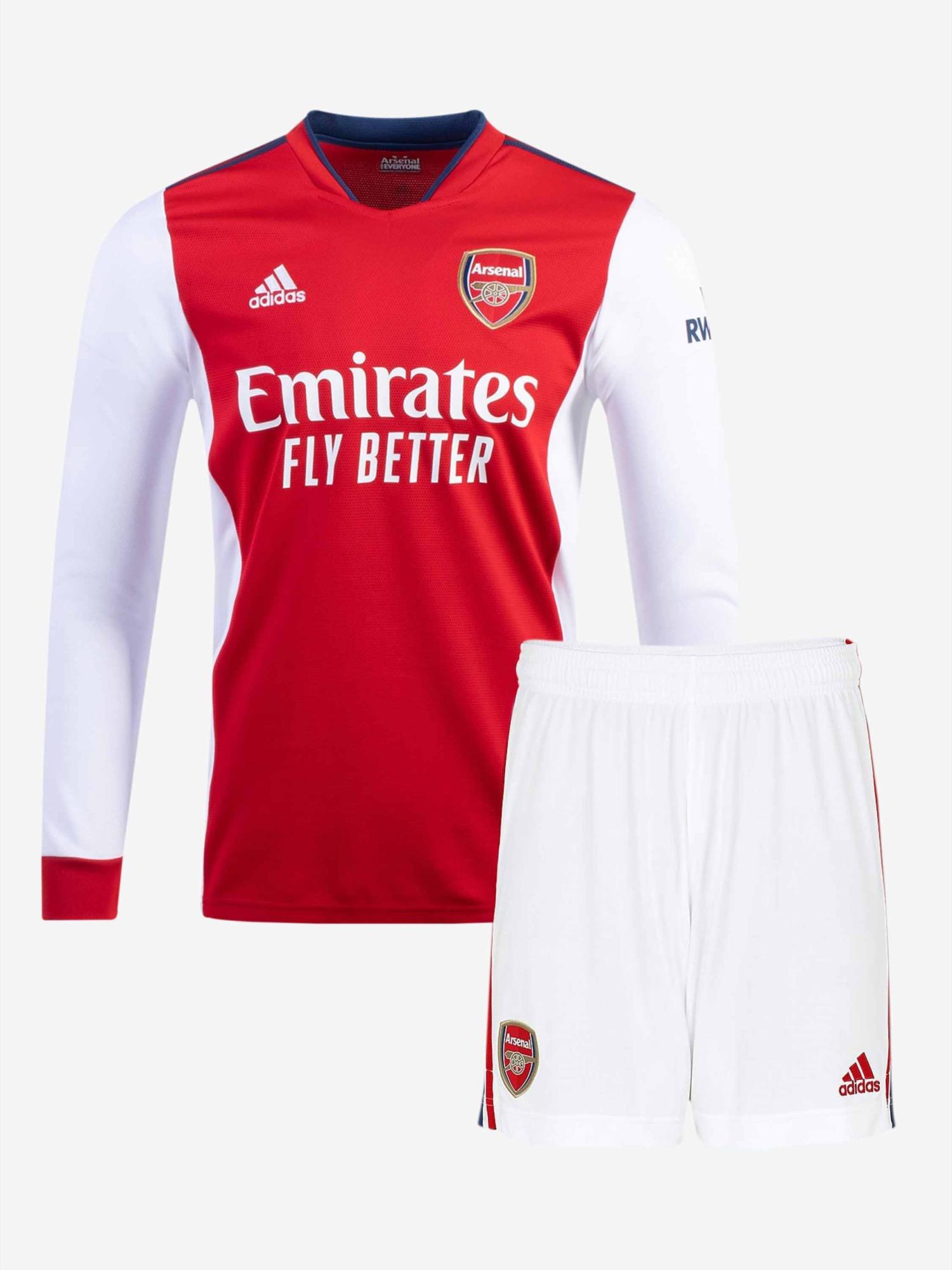 Arsenal-Home-Long-Sleeve-Football-Jersey-And-Shorts-21-22-Season1