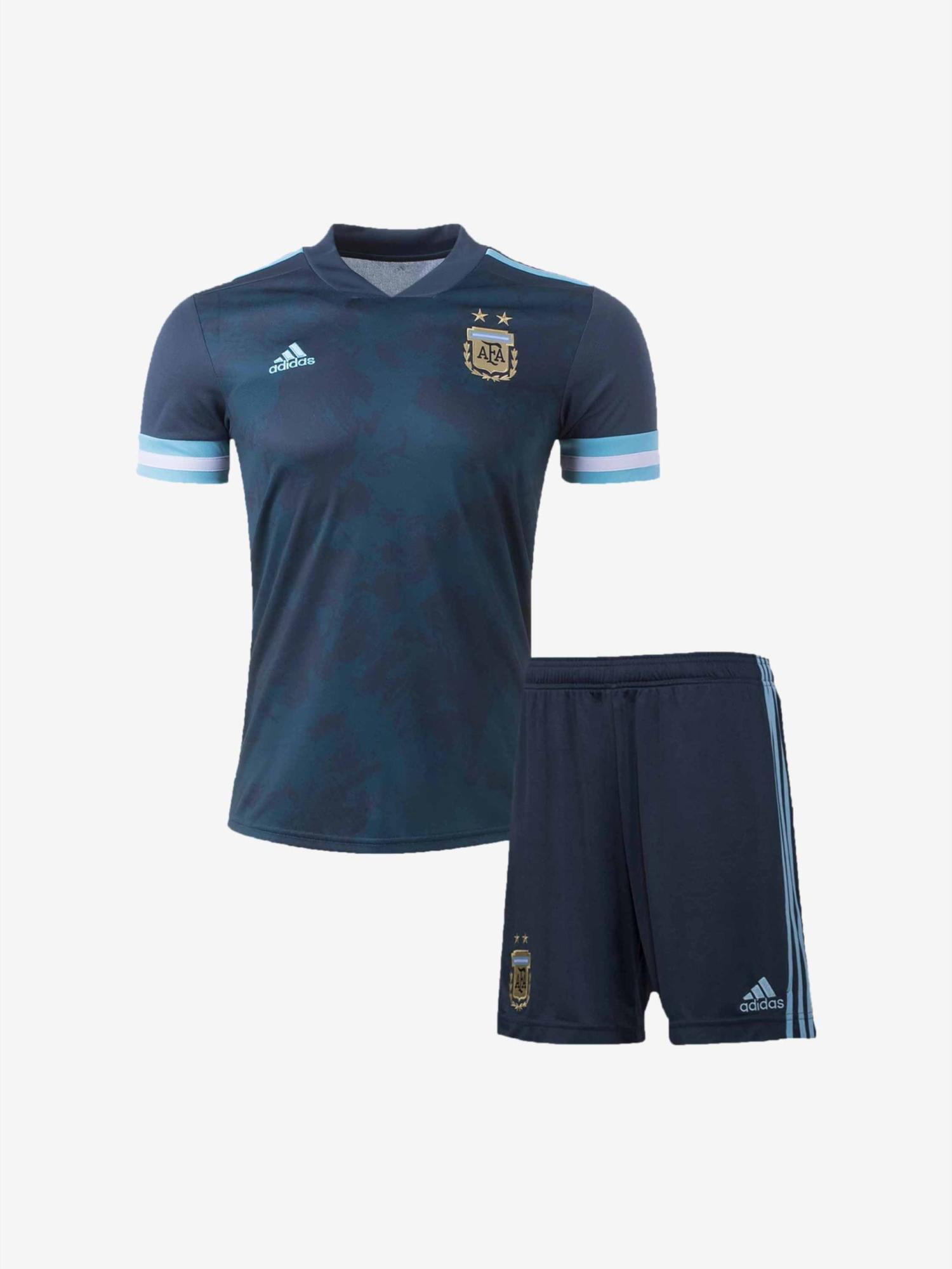 Kids-Argentina-Away-Football-Jersey-And-Shorts-21-22-Season