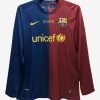 Barcelona Home Long Sleeves Champions League Retro Jersey 08-09 Season