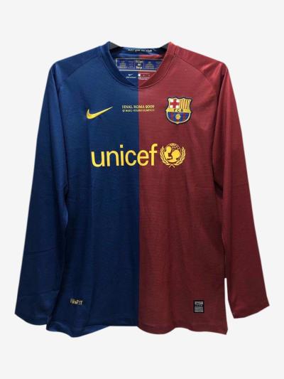 Barcelona Home Long Sleeves Champions League Retro Jersey 08-09 Season