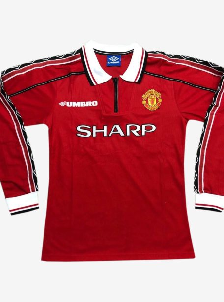 Manchester United Home Long Sleeves Champions League Retro Jersey 98-99 Season
