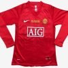 Manchester United Home Long Sleeves Champions League Retro Jersey 07-08 Season