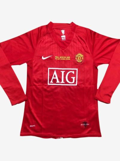 Manchester United Home Long Sleeves Champions League Retro Jersey 07-08 Season