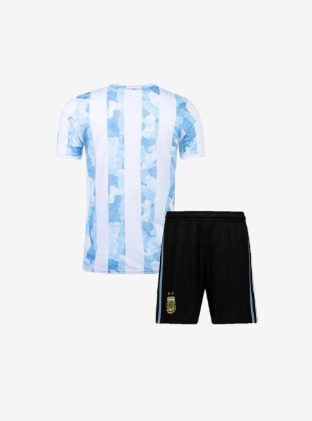 Kids-Argentina-Home-Football-Jersey-And-Shorts-21-22-Season-Back