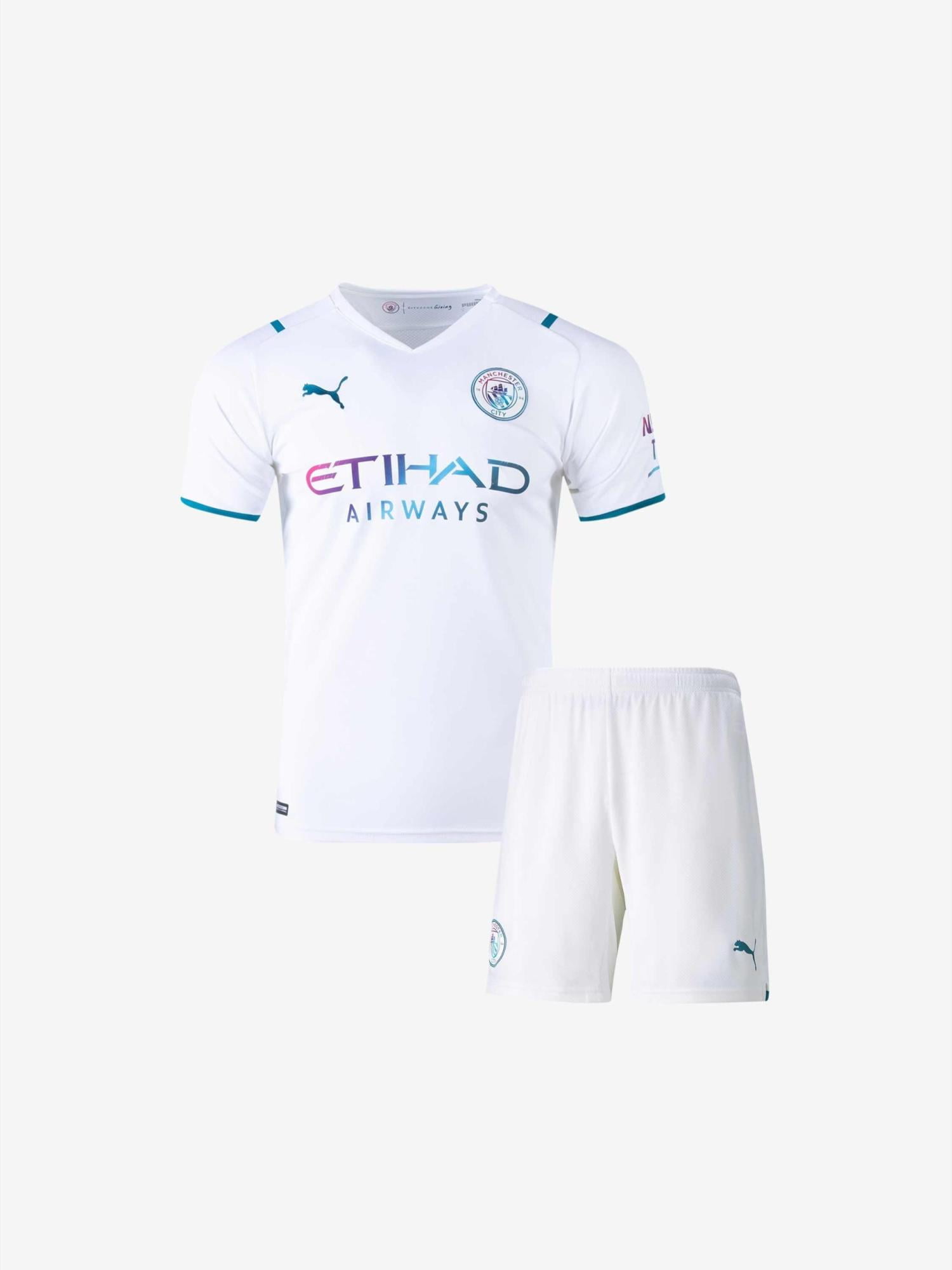 Kids-Manchester-City-Away-Football-Jersey-And-Shorts-21-22-Season