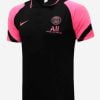 PSG Polo Jersey Solid Black And Pink Sleeves