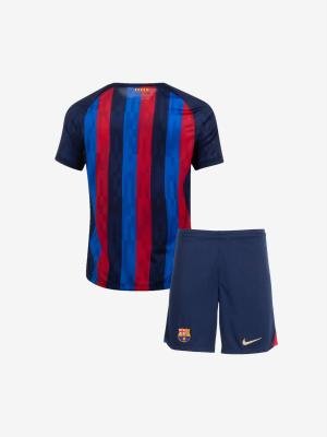 Kids-Barcelona-Home-Football-Jersey-And-Shorts-22-23-Season-Back
