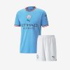 Kids-Manchester-City-Home-Football-Jersey-And-Shorts-22-23-Season