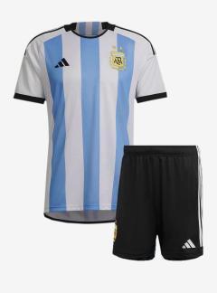 Argentina Home 2022 World Cup Football Jersey And Shorts
