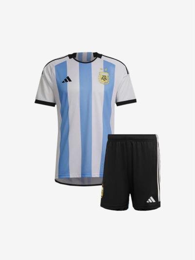 Kids-Argentina-Home-Football-Jersey-And-Shorts-22-23-Season