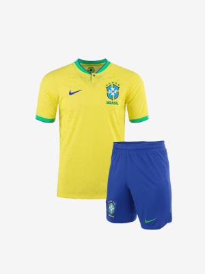Kids-Brazil-Home-Football-Jersey-And-Shorts-22-23-Season