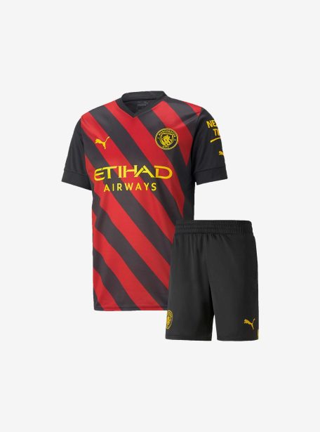Kids-Manchester-City-Away-Football-Jersey-And-Shorts-22-23-Season