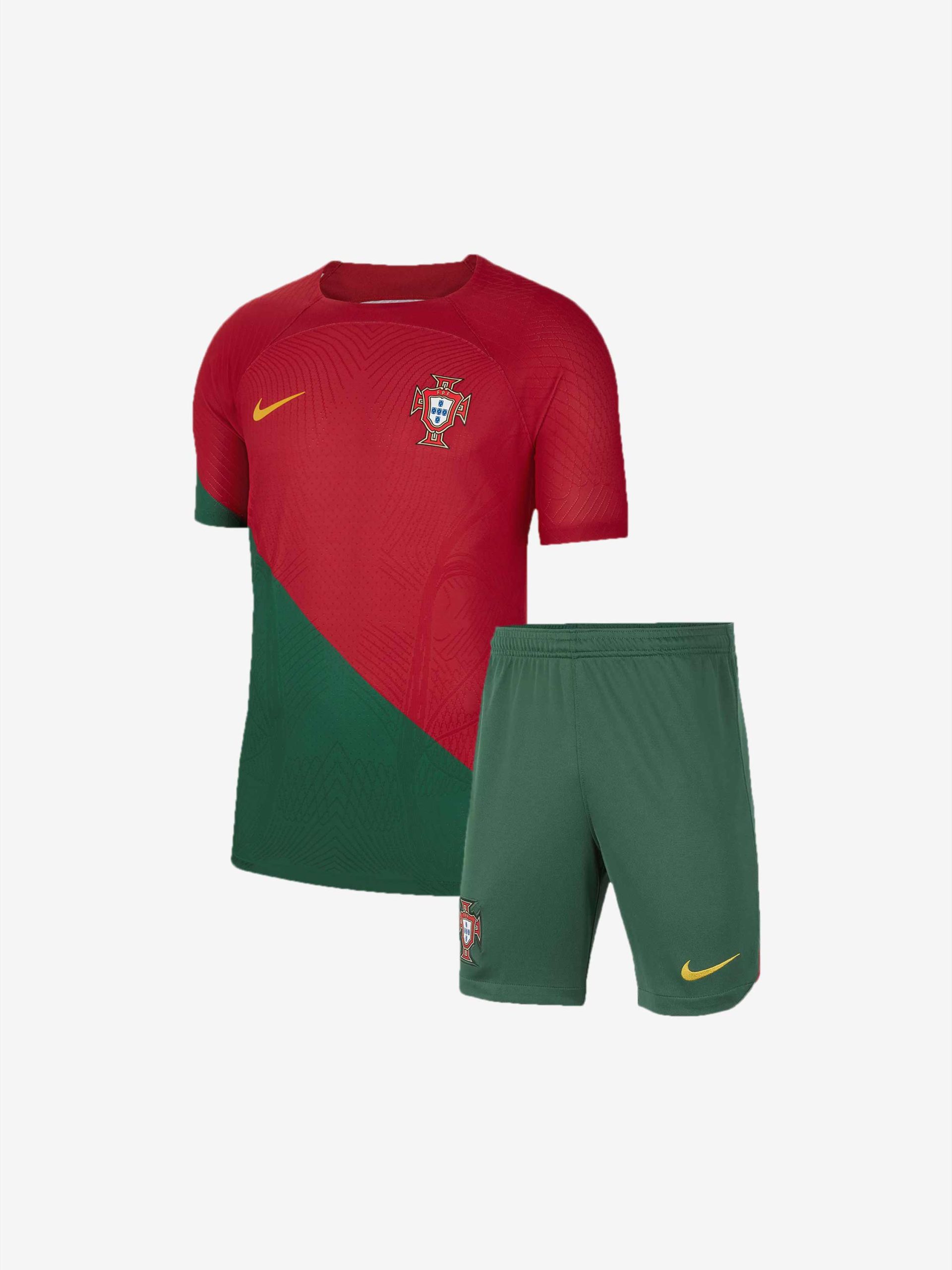 Kids Portugal Home Jersey And Shorts 22-23 Season