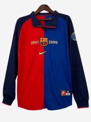 Barcelona-Home-1998-1999-Season-Retro-Jersey-Long-Sleeves