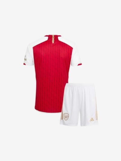 Kids-Arsenal-Home-Jersey-And-Shorts-23-24-Season-Premium-Back